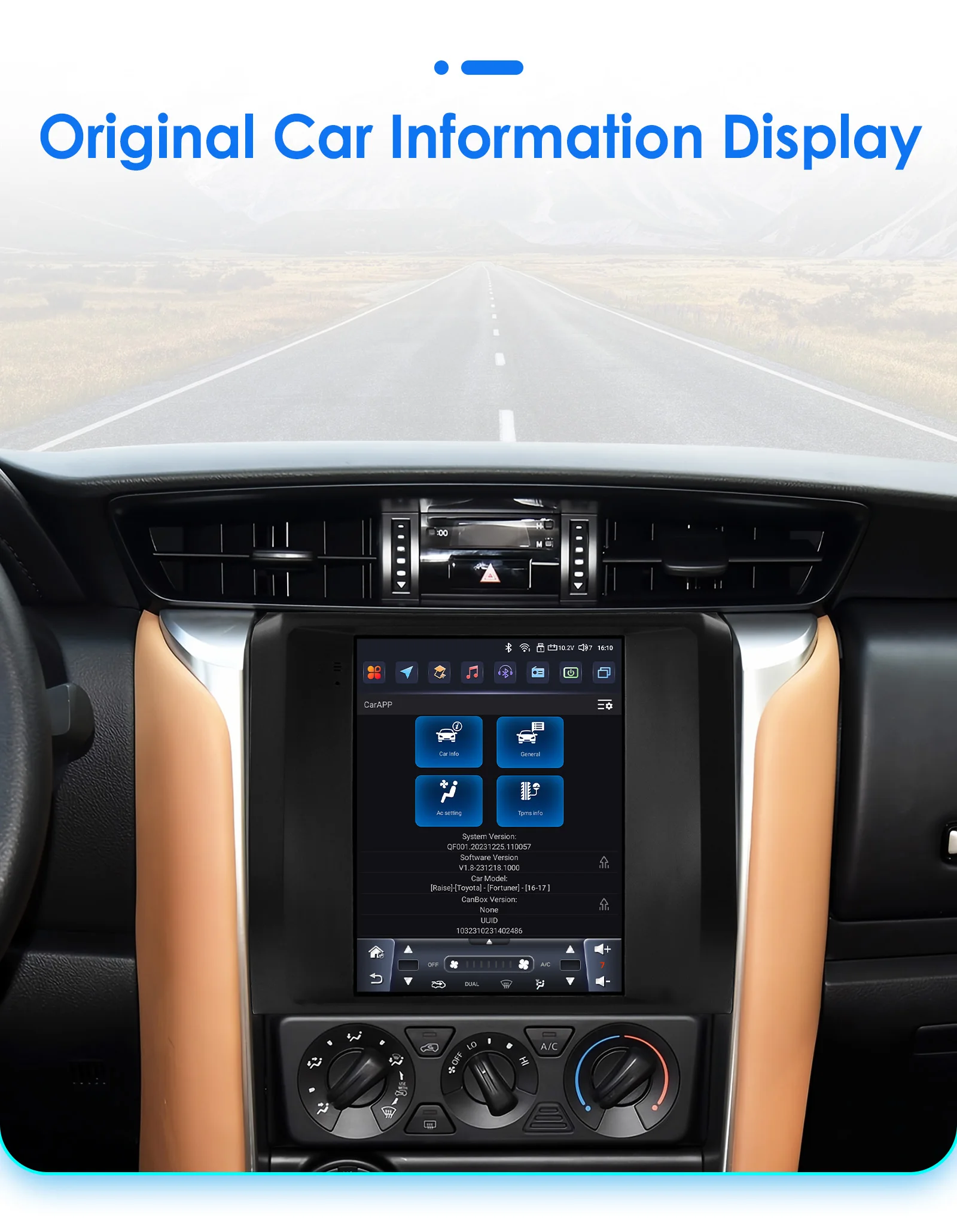 Hizpo For Tesla Style Car Radio For Toyota Fortuner HILUX Revo 2016 - 2022 Wireless CarPlay Android Auto No 2 din 2din DVD RDS