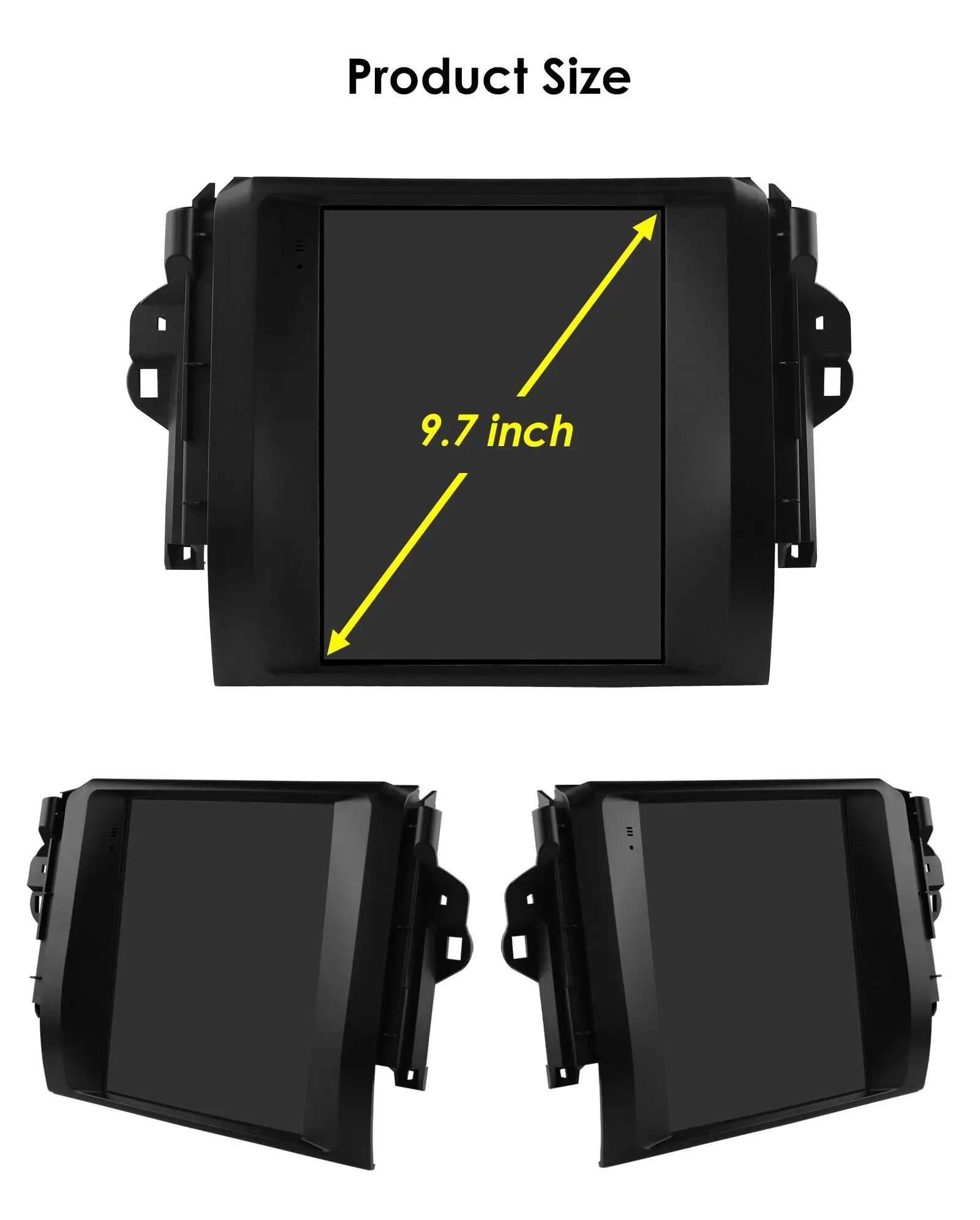Hizpo For Tesla Style Car Radio For Toyota Fortuner HILUX Revo 2016 - 2022 Wireless CarPlay Android Auto No 2 din 2din DVD RDS