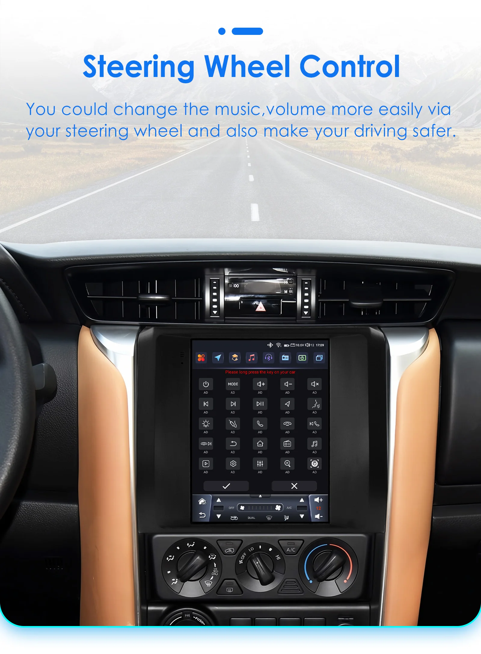 Hizpo For Tesla Style Car Radio For Toyota Fortuner HILUX Revo 2016 - 2022 Wireless CarPlay Android Auto No 2 din 2din DVD RDS