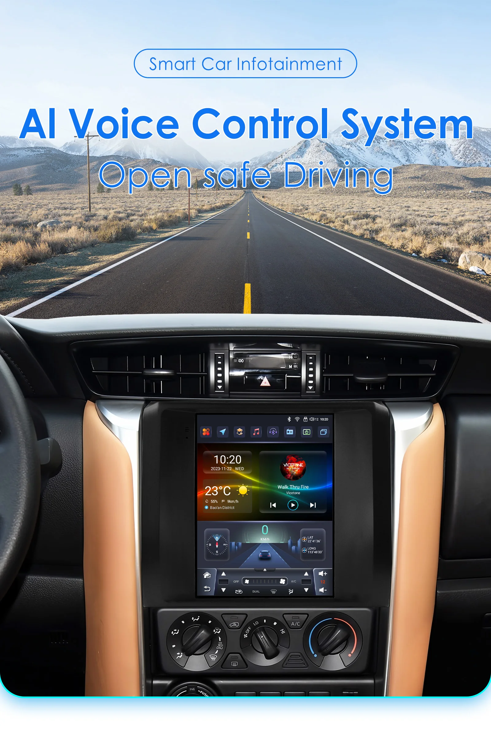 Hizpo For Tesla Style Car Radio For Toyota Fortuner HILUX Revo 2016 - 2022 Wireless CarPlay Android Auto No 2 din 2din DVD RDS