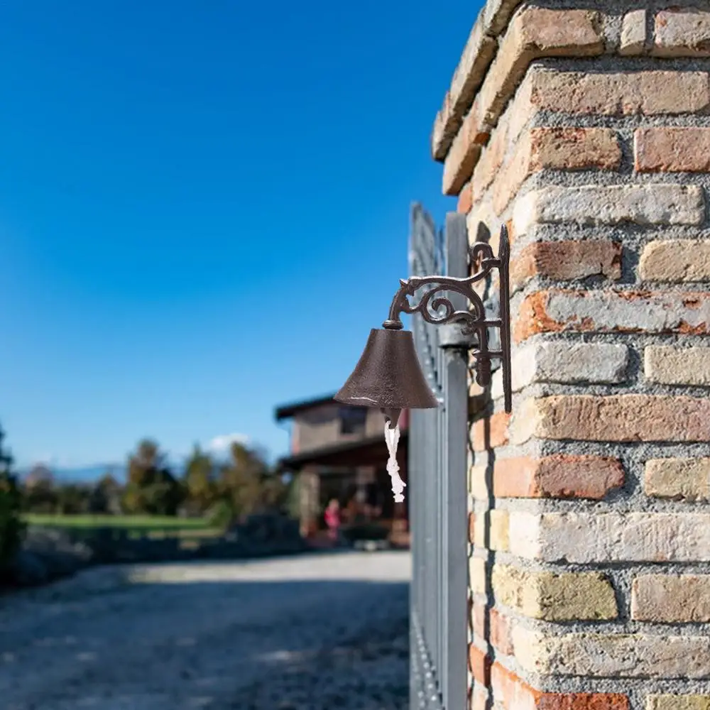Door Bell Cast Iron Antique Country House Look, Loud Sound, Front Door Wall Bell, Garden Decoration, Weatherproof