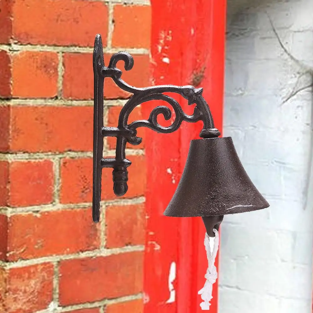 Door Bell Cast Iron Antique Country House Look, Loud Sound, Front Door Wall Bell, Garden Decoration, Weatherproof