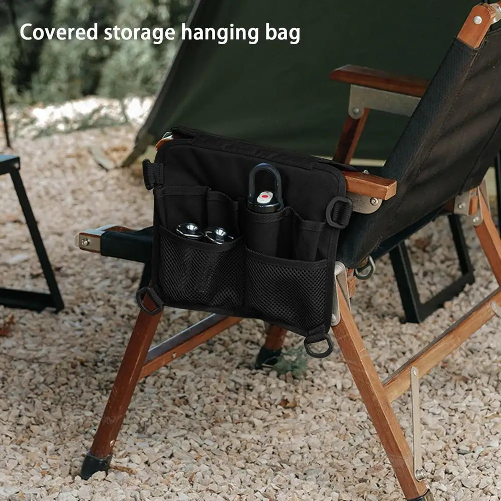 Outdoor Chair Side Pouch Chair Armrest Storage Bag Large Capacity Lounge Recliner Side Pouch Outdoor Cooking Utensil Bag For