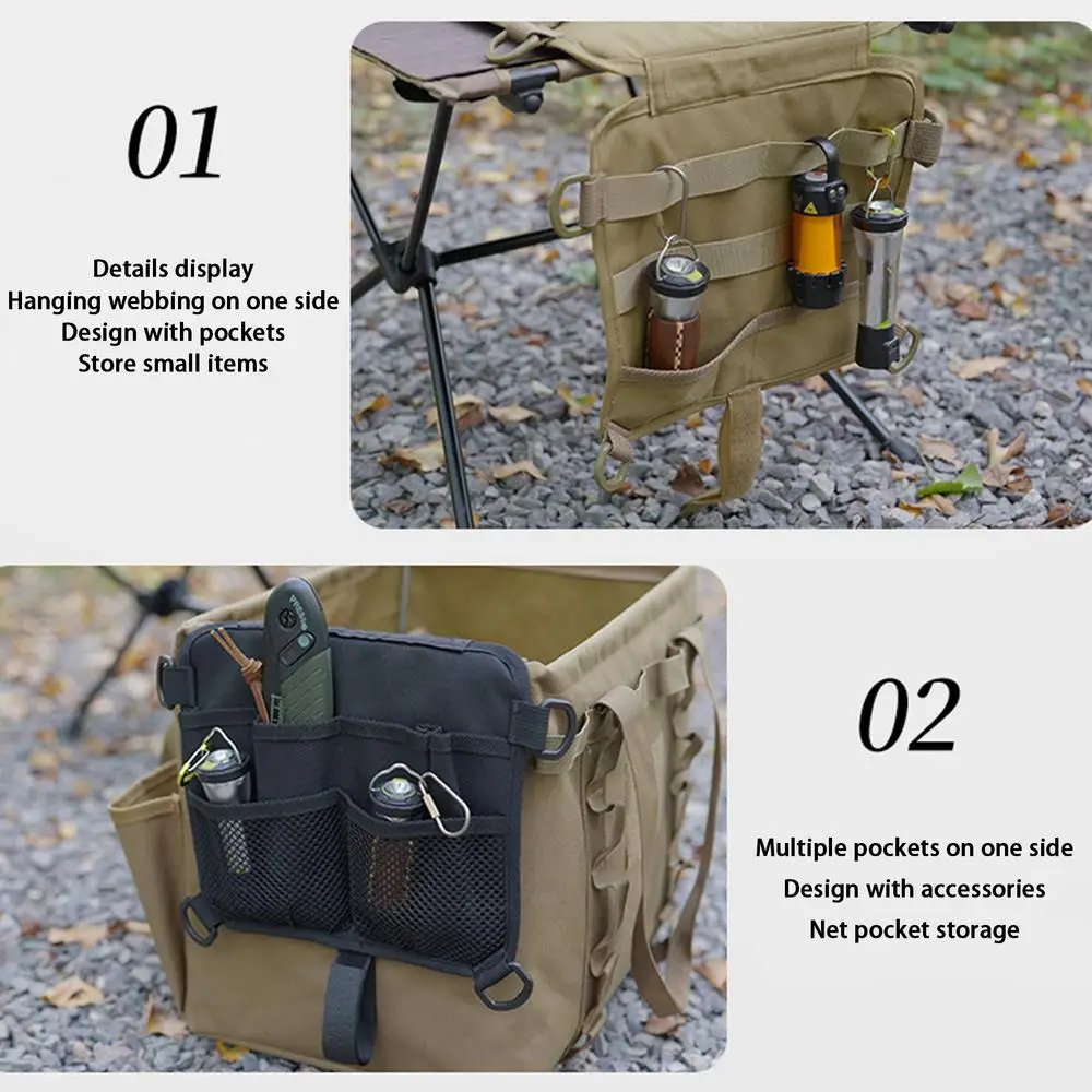Outdoor Chair Side Pouch Chair Armrest Storage Bag Large Capacity Lounge Recliner Side Pouch Outdoor Cooking Utensil Bag For