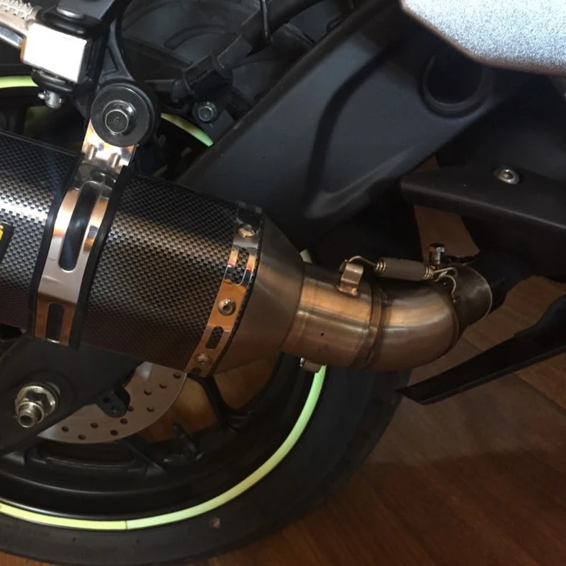 Motorcycle Exhaust Muffler Mid Link Pipe For Yamaha R25 R3 Any Year Stainless Steel Slip On With/Without DB Killer Blue/Black