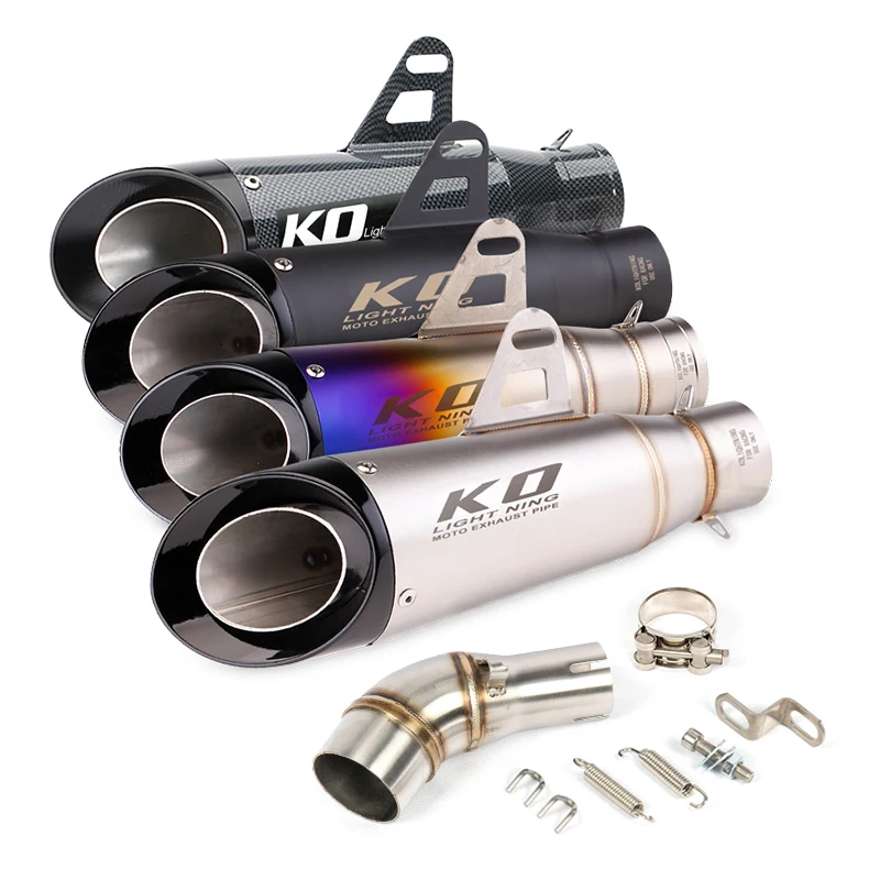 Motorcycle Exhaust Muffler Mid Link Pipe For Yamaha R25 R3 Any Year Stainless Steel Slip On With/Without DB Killer Blue/Black