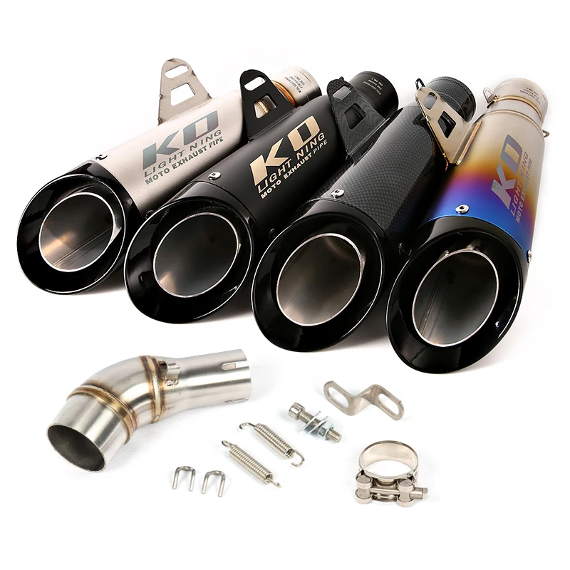 Motorcycle Exhaust Muffler Mid Link Pipe For Yamaha R25 R3 Any Year Stainless Steel Slip On With/Without DB Killer Blue/Black