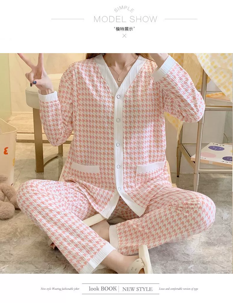 Maternity Homewear Pajamas Suit Nursing Pajamas Moon Clothes Spring and Autumn Cotton Monthly Clothing Summer Nursing Clothes