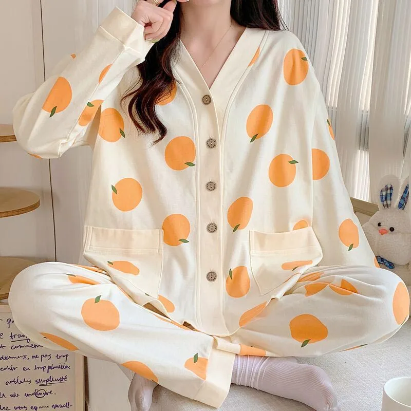 Maternity Homewear Pajamas Suit Nursing Pajamas Moon Clothes Spring and Autumn Cotton Monthly Clothing Summer Nursing Clothes