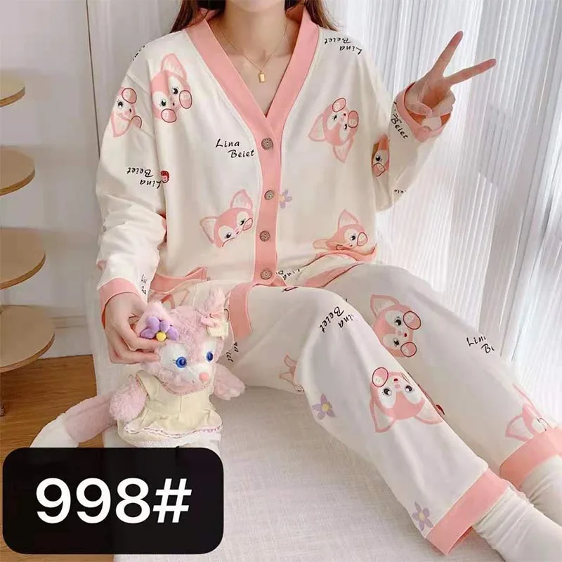 Maternity Homewear Pajamas Suit Nursing Pajamas Moon Clothes Spring and Autumn Cotton Monthly Clothing Summer Nursing Clothes
