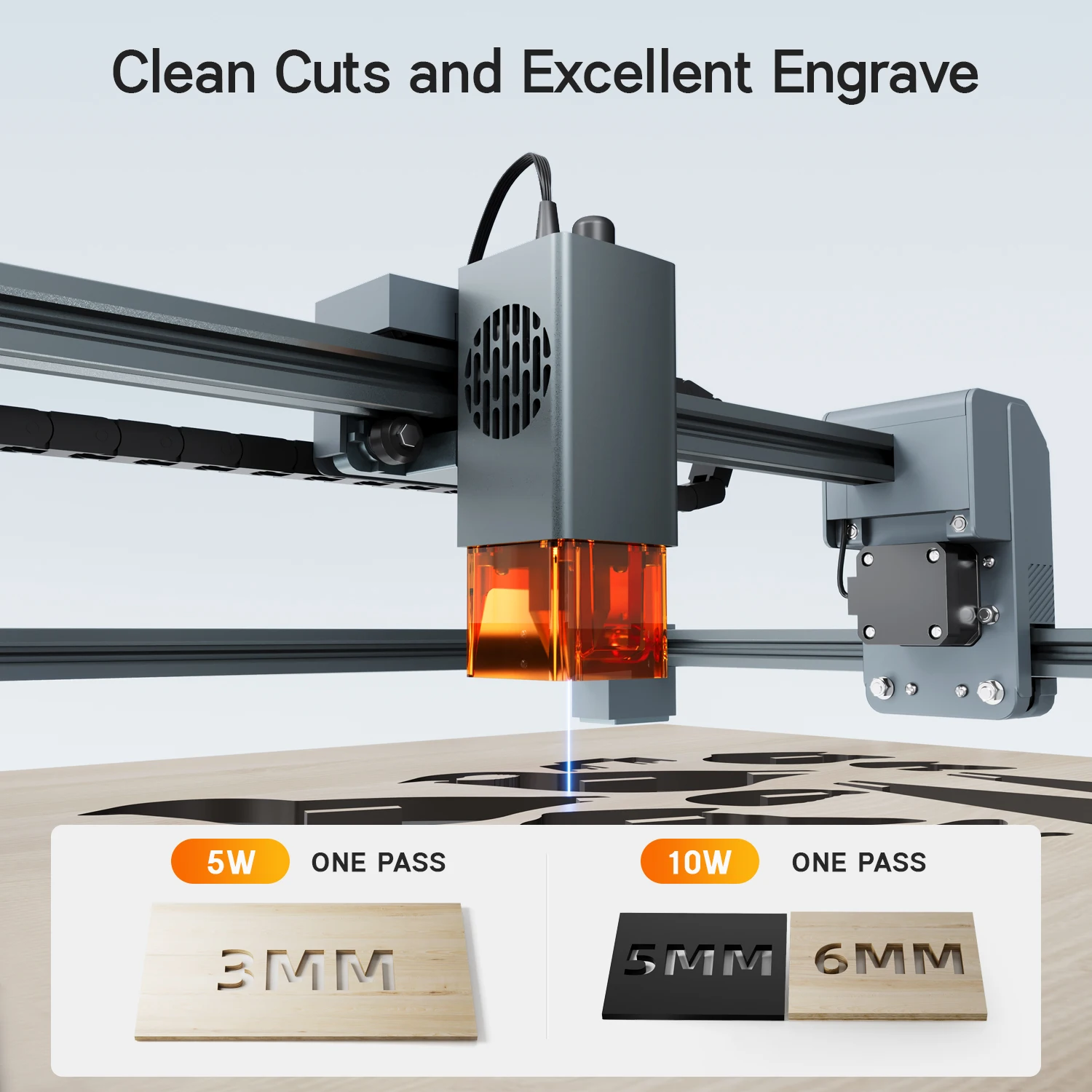 WAINLUX X1 10W Laser Engraver Machine Class1 Laser Engraver and Cutter Machine DIY for Stainless Steel Wood Leather