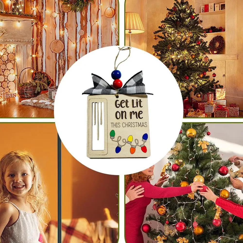 Christmas Ornament Wooden Cards Money Holders Desktop Hangings Christmas Tree Pendant For Family Friends New Year Hanger Decor