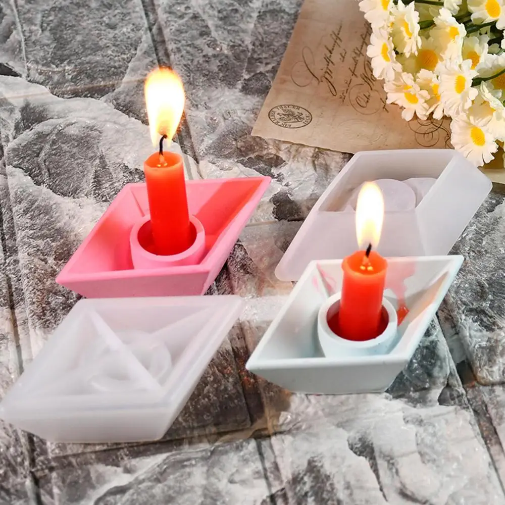 Boat Silicone Molds Resin Molds Paper Boat Shaped Candle Silicone Molds Resin Candle Holder Mold Silicone Pouring Molds For