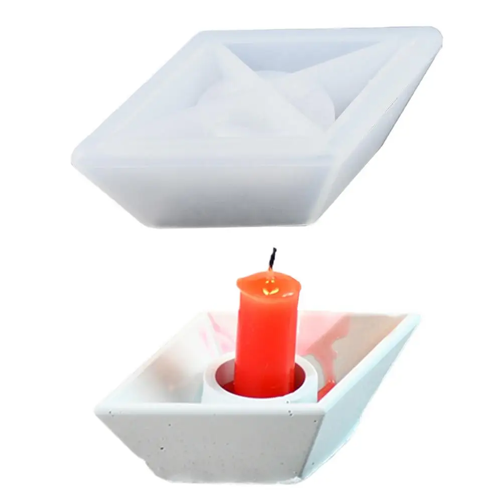 Boat Silicone Molds Resin Molds Paper Boat Shaped Candle Silicone Molds Resin Candle Holder Mold Silicone Pouring Molds For