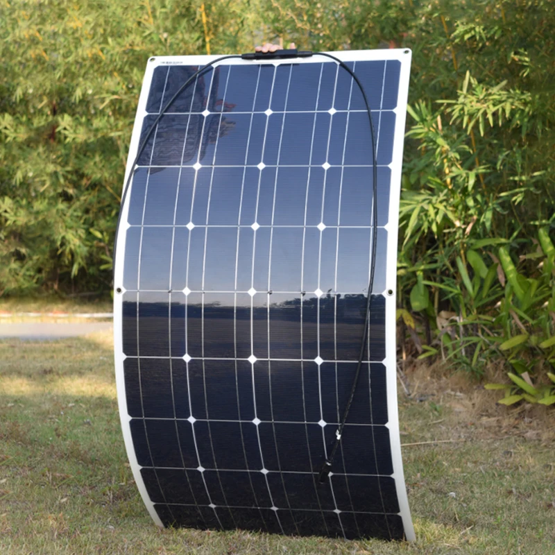 Solar Panel 120w 18V Flexible OR Glass Monocrystalline Solar Charger Off Grid for 12V Battery RV Trailer Van Caravan Boat Home