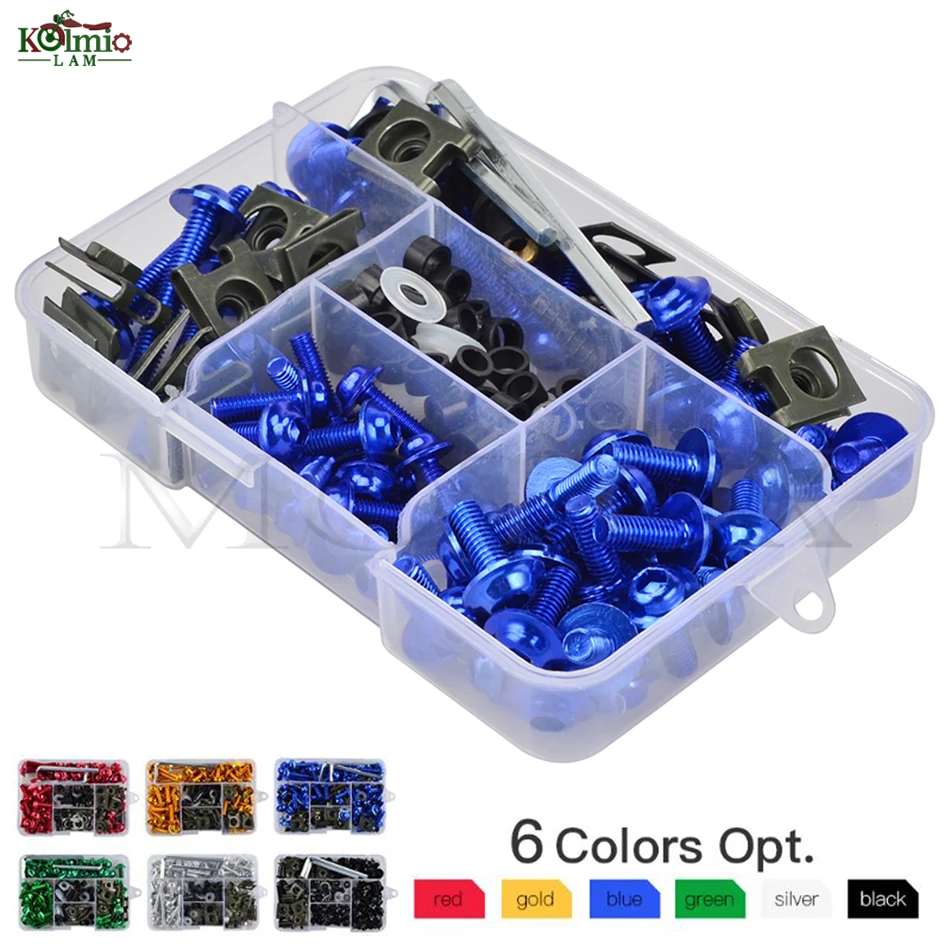 150Pcs M5 M6 Complete Fairing Bodywork Clips Bolt Screws Kit Set Fit For YZF R1/R3/R6 R25 FZ1/6/8 MT NMAX TMAX XMAX XJR FJR YFZ