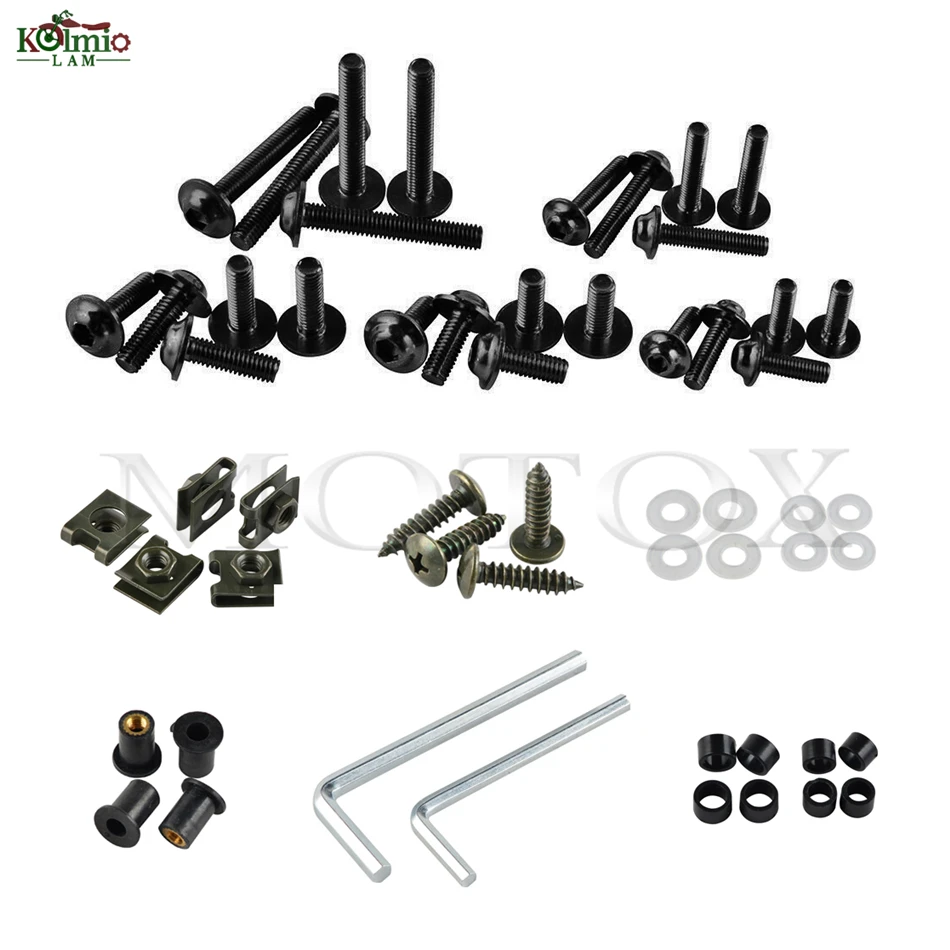 150Pcs M5 M6 Complete Fairing Bodywork Clips Bolt Screws Kit Set Fit For YZF R1/R3/R6 R25 FZ1/6/8 MT NMAX TMAX XMAX XJR FJR YFZ