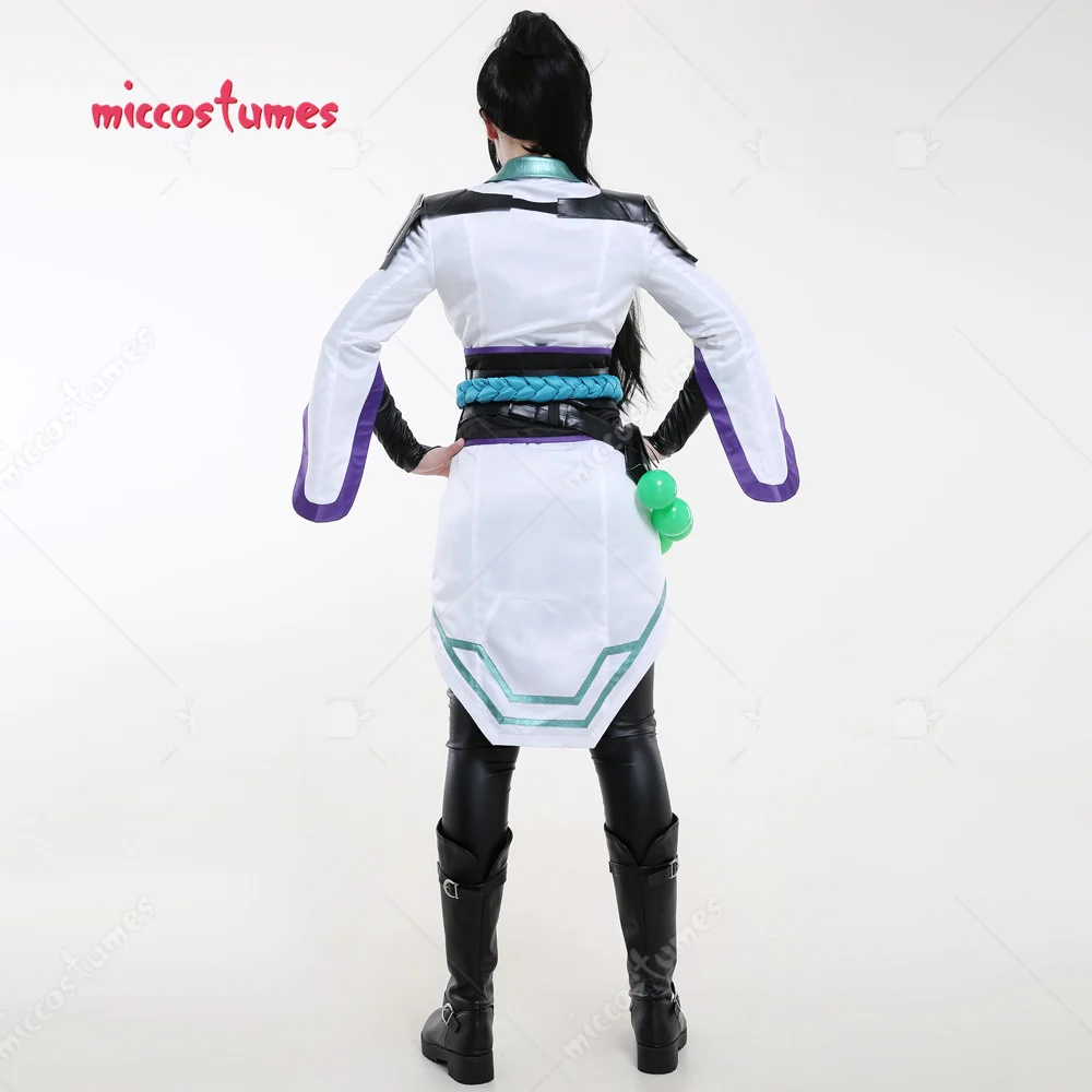 Miccostumes Women's Chinese Cross Collar Outfit Cosplay Costume Chinese Cross Collar Outfit with Corset and Waist Accessories