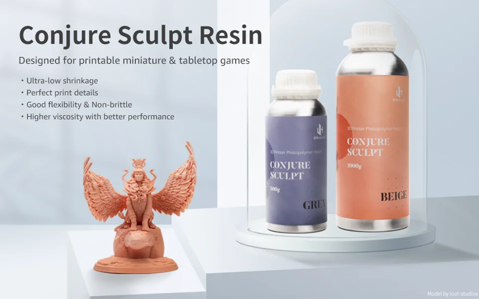Conjure Sculpt 405nm UV Photopolymer Resin Jamg He For Elegoo/Anycubic/Creality SLA LCD 3D Printer Chitu Systems