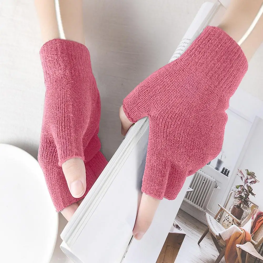 USB Electric Heated Gloves Fingerless Rechargable Women Men Hand Warmer Winter Warm for Sports Skiing for Running Cycling