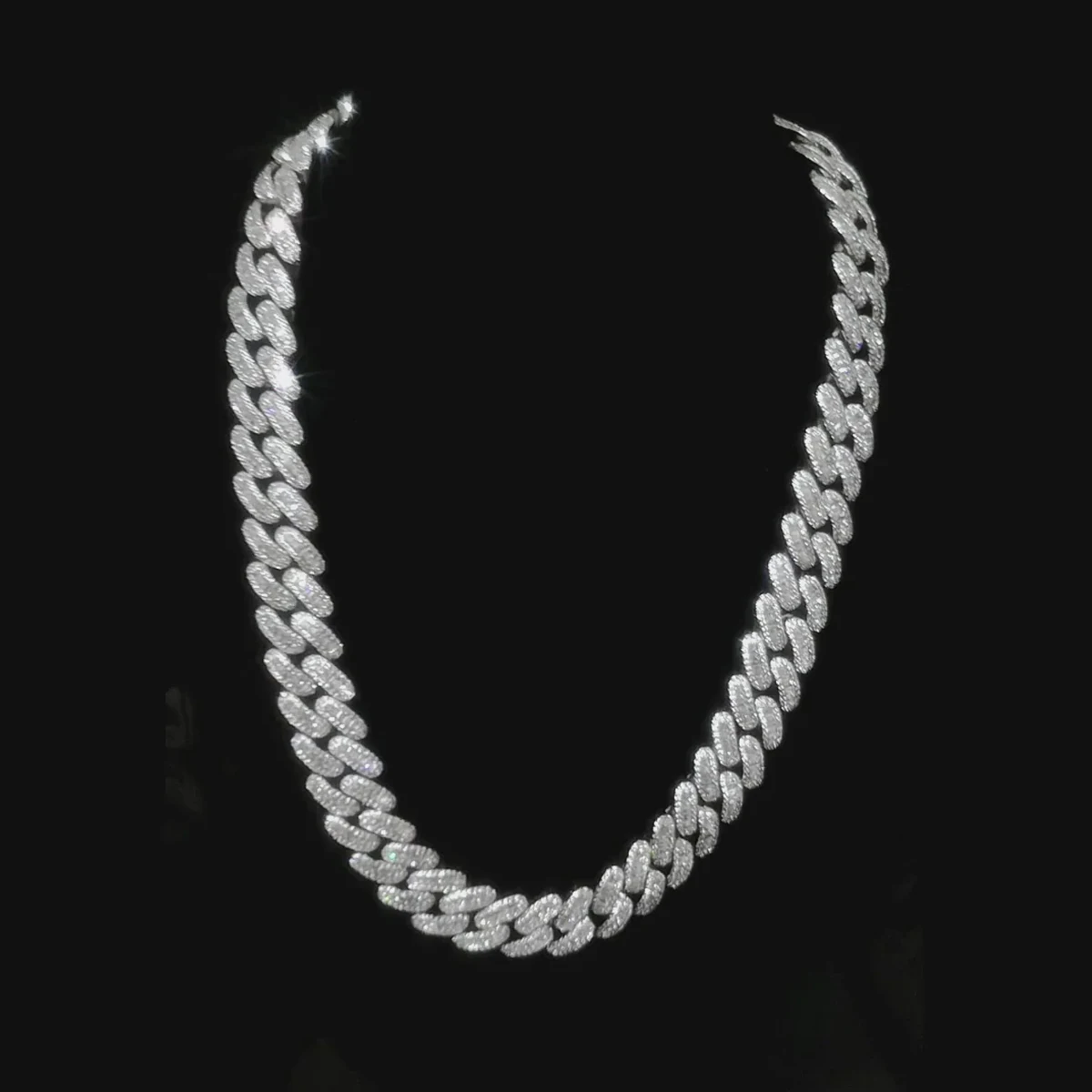 Aokaishen Baguette Miami Cuban Link Chain for Men Neckace Choker Real Gold Plated Hip Hop Fashion Jewelry