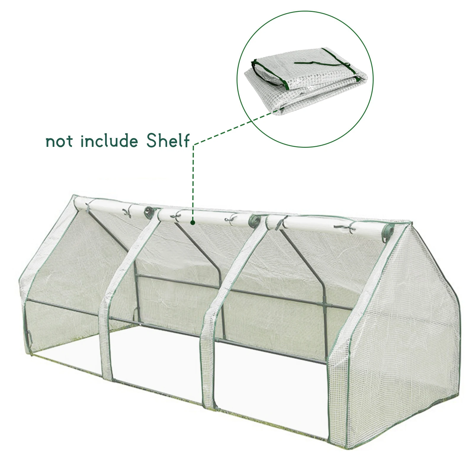 240*90*90cm Reinforced PE Greenhouse Cover Balcony Simple Greenhouse Cover For Outdoors Winter Planting Bracket Not Included
