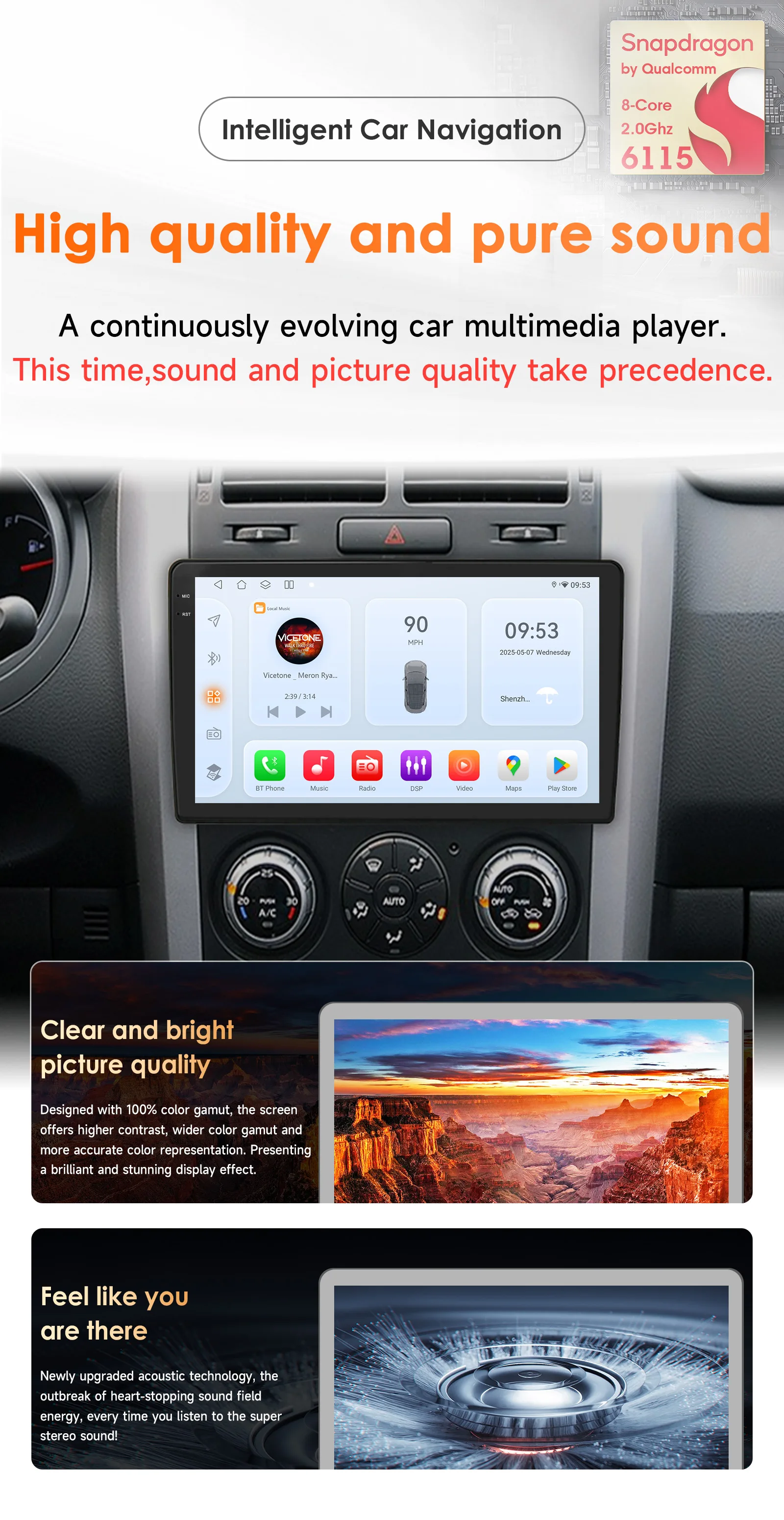 Hizpo Android 14 Car Radio Multimedia For Suzuki Grand Vitara 3 2005-2012 2013 2014 2015 2din Stereo Video Player Navigaion GPS