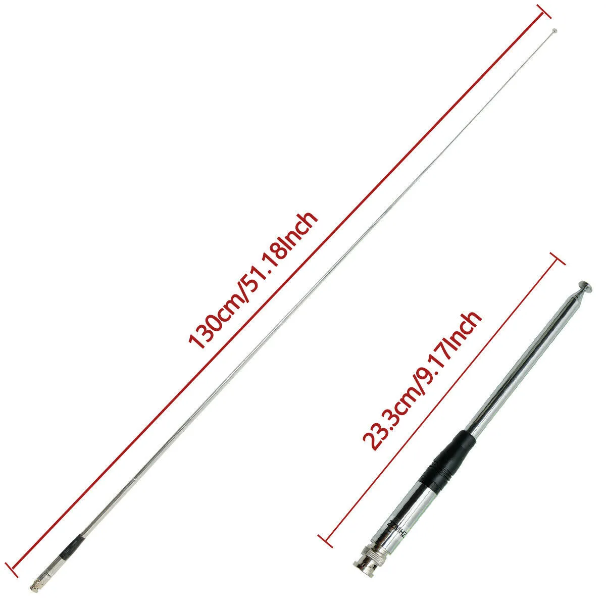 27Mhz BNC Telescopic 23/130cm Antenna for Cobra Midland Uniden Maxon President Anytone Handheld/Portable CB Radio Accessories