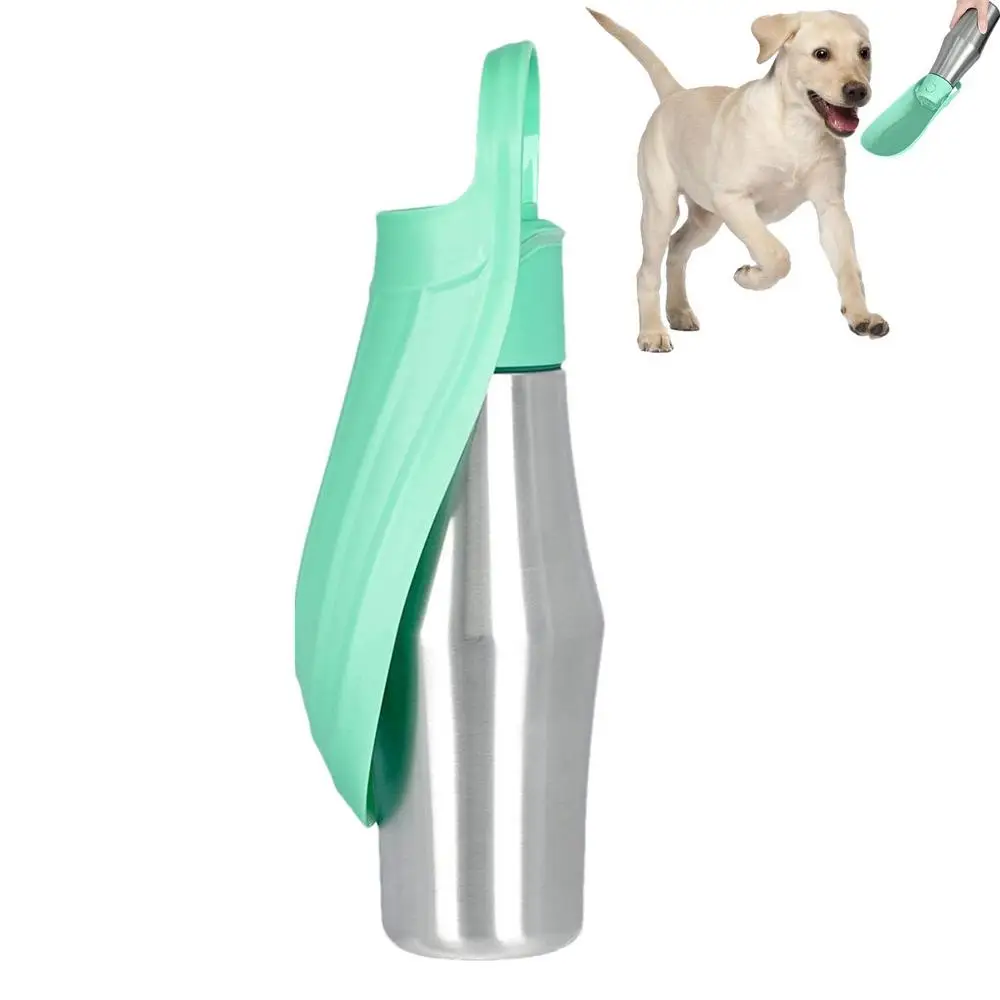 Dog Water Bottle 27oz Stainless Steel Travel Water Dispenser Pet Accessories 2 In 1 Dog Water Bowl For Travel Outings Camping