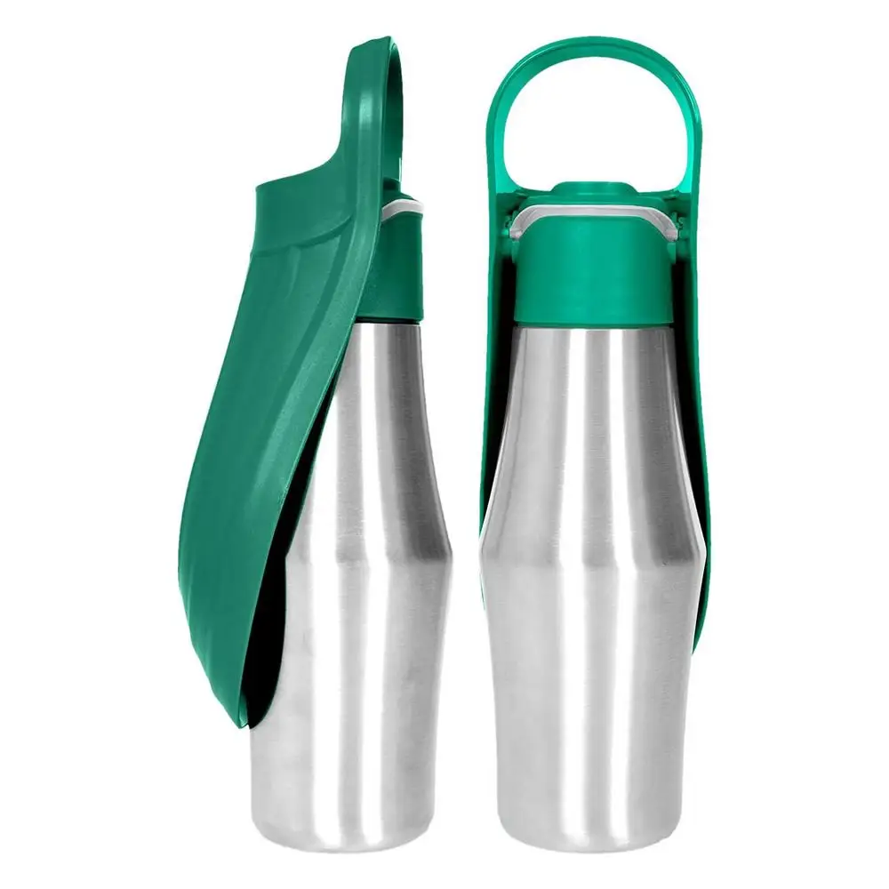 Dog Water Bottle 27oz Stainless Steel Travel Water Dispenser Pet Accessories 2 In 1 Dog Water Bowl For Travel Outings Camping