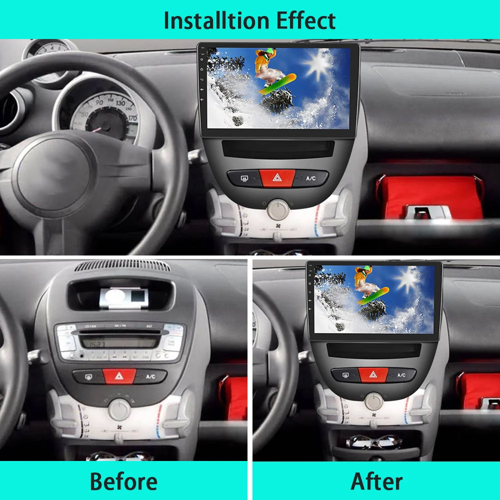 LeeKooLuu Android 2 Din Car Radio GPS Multimedia Player 4G WiFi DSP Carplay For Peugeot 107 Citroen C1 Toyota Aygo 2004-2014