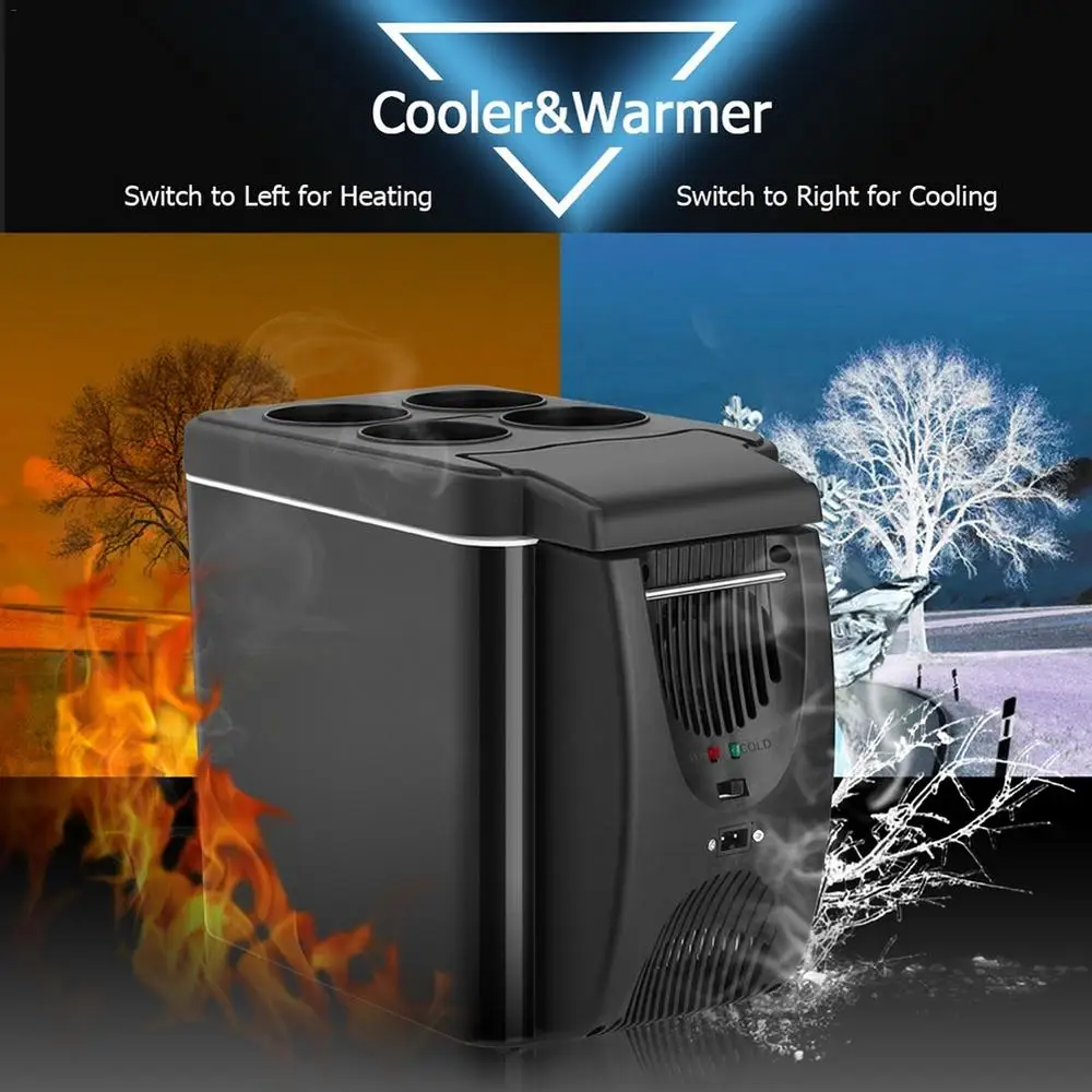6L 12V Car Refrigerator Freezer Heater Mini Car Freezer Cooler And Warmer Electric Fridge Portable Icebox Travel Refrigerator