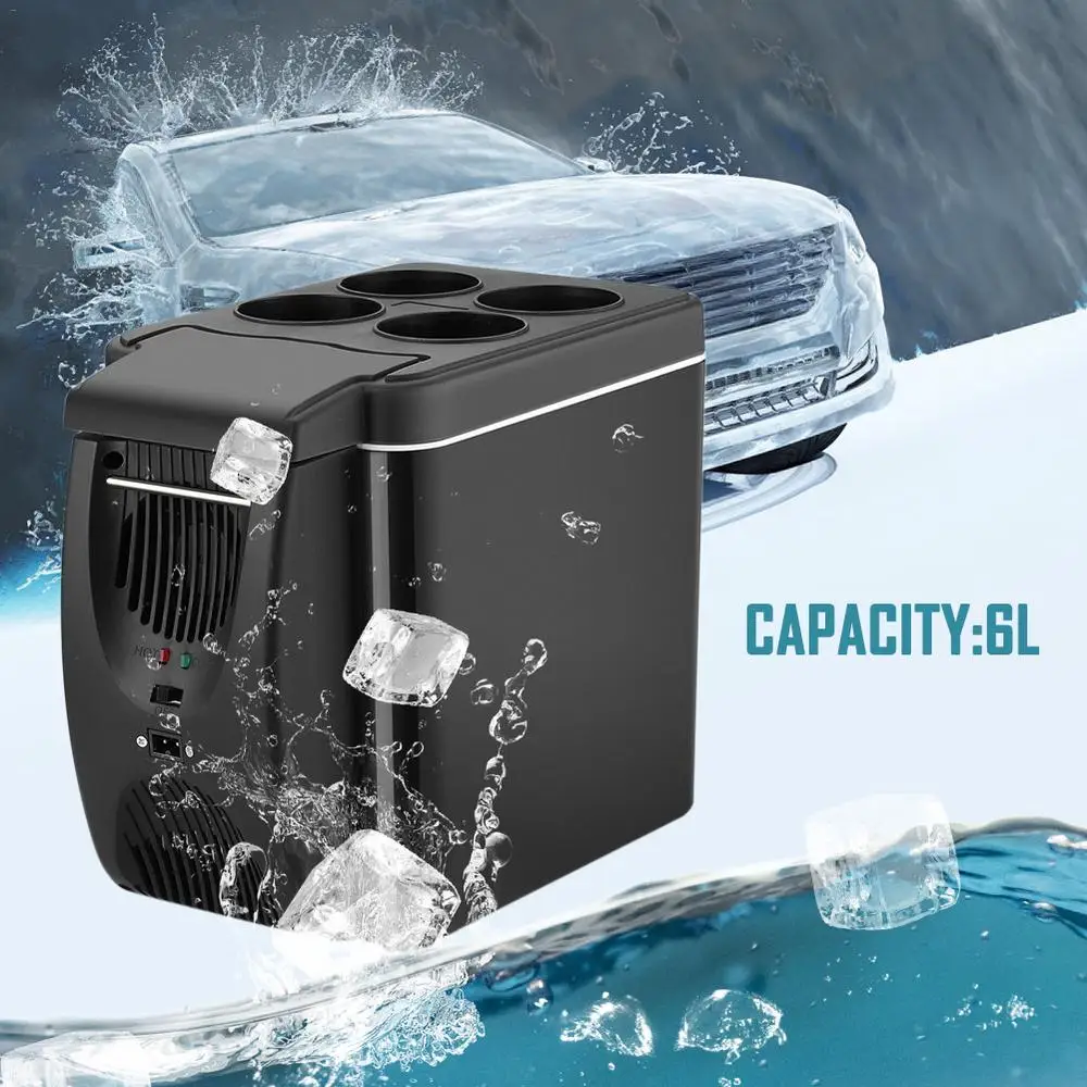 6L 12V Car Refrigerator Freezer Heater Mini Car Freezer Cooler And Warmer Electric Fridge Portable Icebox Travel Refrigerator