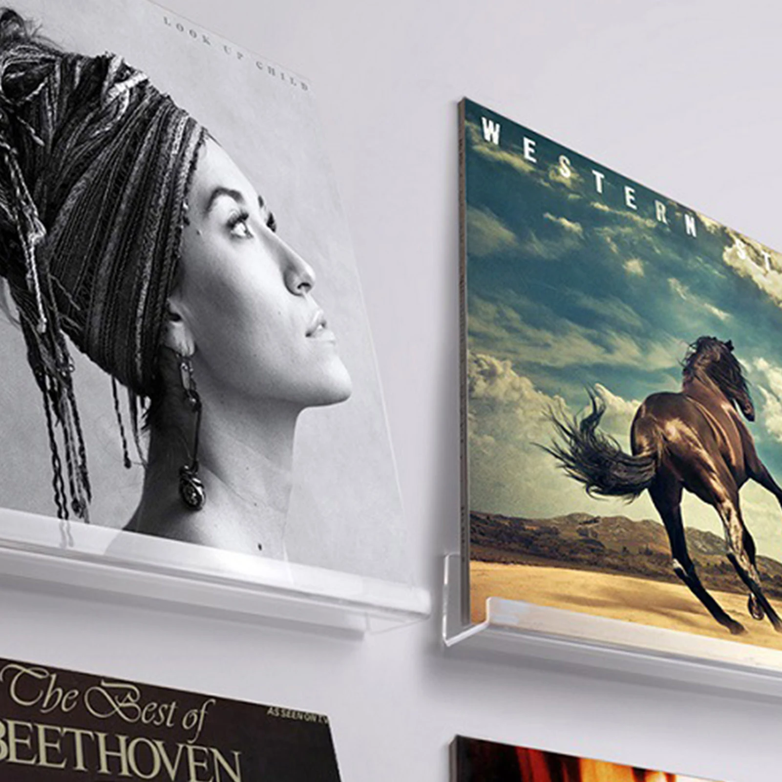 6/10pcs Acrylic Shelves For Records Wall Mount Display Shelf Record Holder Clear Acrylic Record Storage Shelves For Vinyl Album