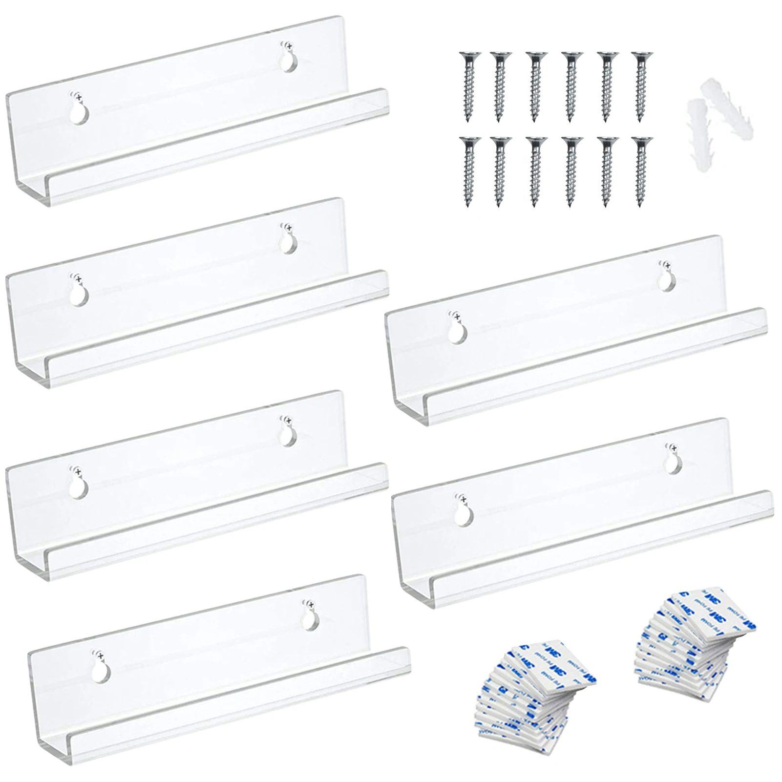 6/10pcs Acrylic Shelves For Records Wall Mount Display Shelf Record Holder Clear Acrylic Record Storage Shelves For Vinyl Album