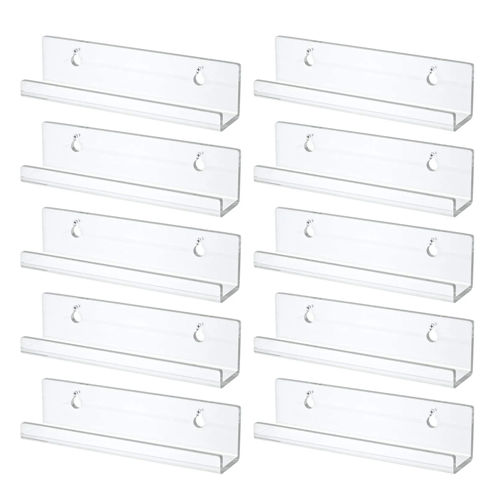 6/10pcs Acrylic Shelves For Records Wall Mount Display Shelf Record Holder Clear Acrylic Record Storage Shelves For Vinyl Album