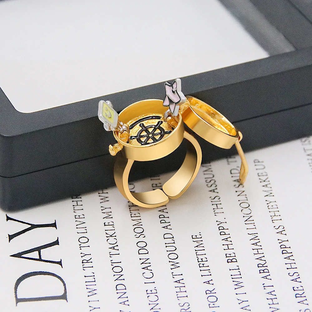 Anime BFF Best Friends Forever Ring Cute Friendship Opening Adjustable Finger Rings for Women Men Jewelry Gift