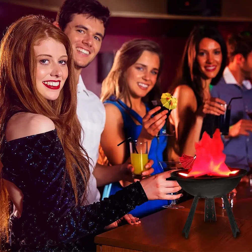 Electric Fake Campfire Lamp 3D Fake Fire Lamp Artificial Flickering Flameless Flame Light Christmas Party Bar Home Party Decor