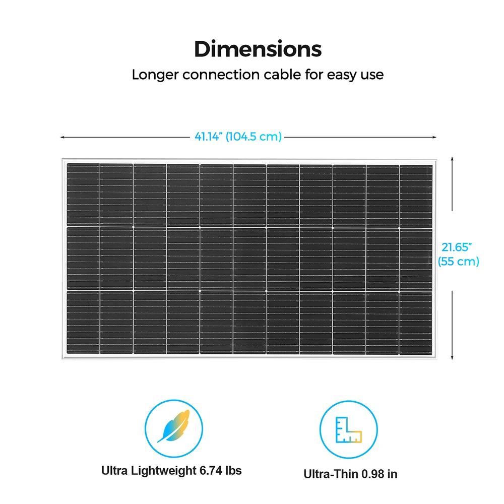 XINPUGUANG 18V Rigid Glass Solar Panel, Waterproof Monocrystalline PV Module, 120W~1200W Optional 1-10pcs, Solar Battery Charger