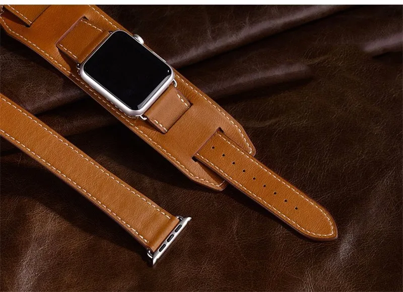 Leather strap For apple watch band 44mm 49mm 40mm 45mm 41mm 38mm 45 correa bracelet watchband iwatch series 8 4 3 5 se 6 7 ultra