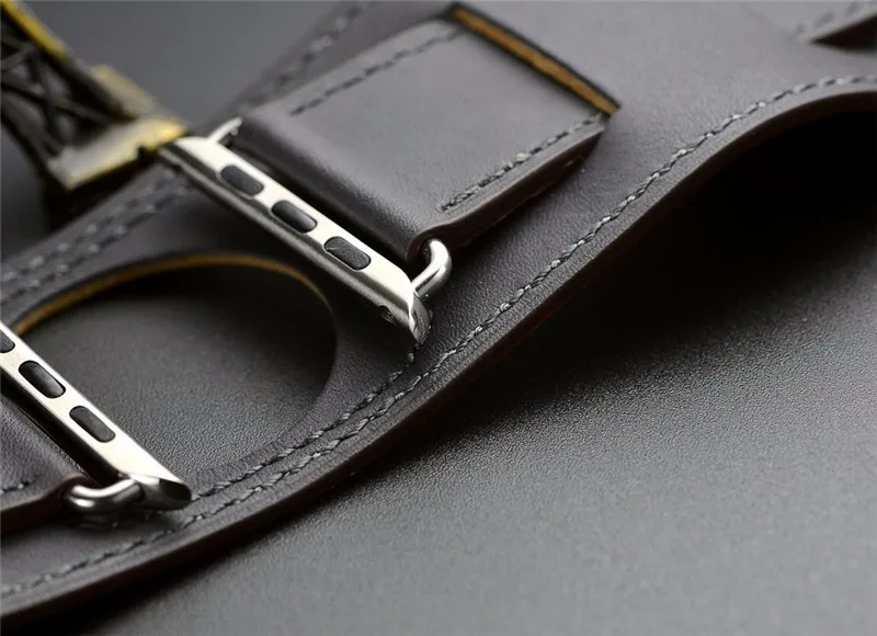 Leather strap For apple watch band 44mm 49mm 40mm 45mm 41mm 38mm 45 correa bracelet watchband iwatch series 8 4 3 5 se 6 7 ultra