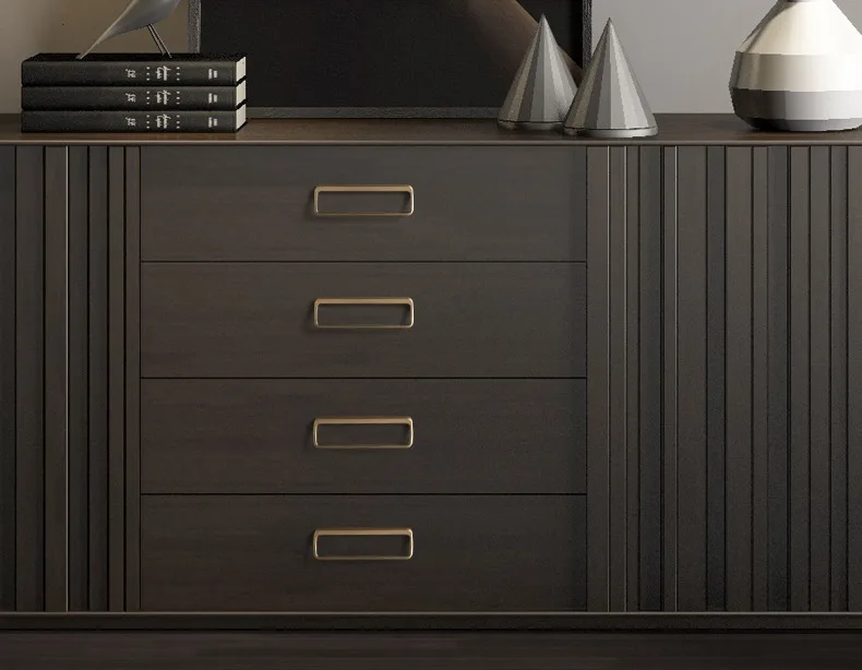Goo-Ki Bronze Color Cabinet Door Handle Antique style three-dimensional handle Wardrobe Drawer Long Handle Drawer Pulls