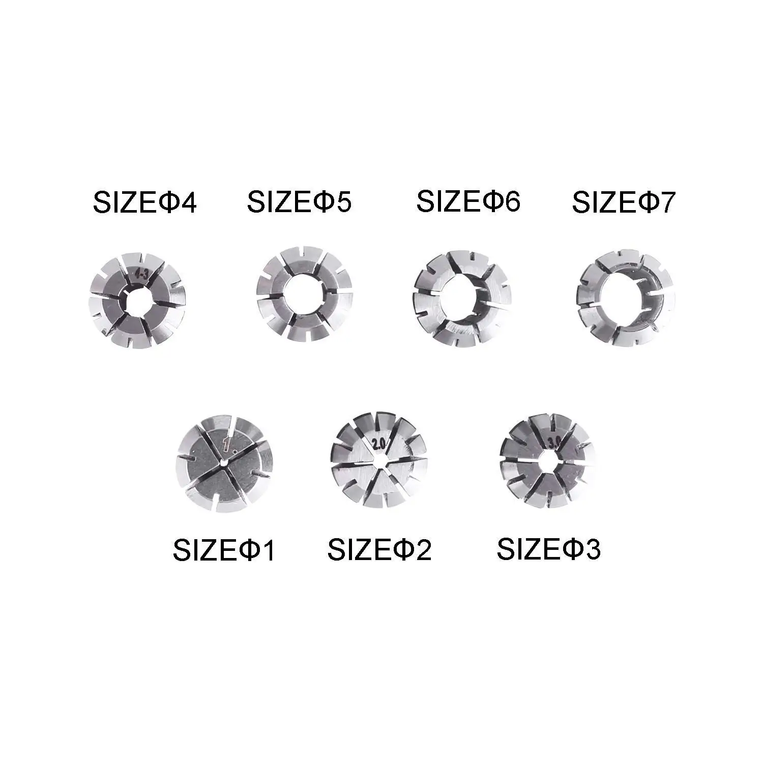 Genmitsu 7Pcs ER11 Spring Collet Set for CNC Engraving Milling Lathe Tool 1.0mm-7.0mm