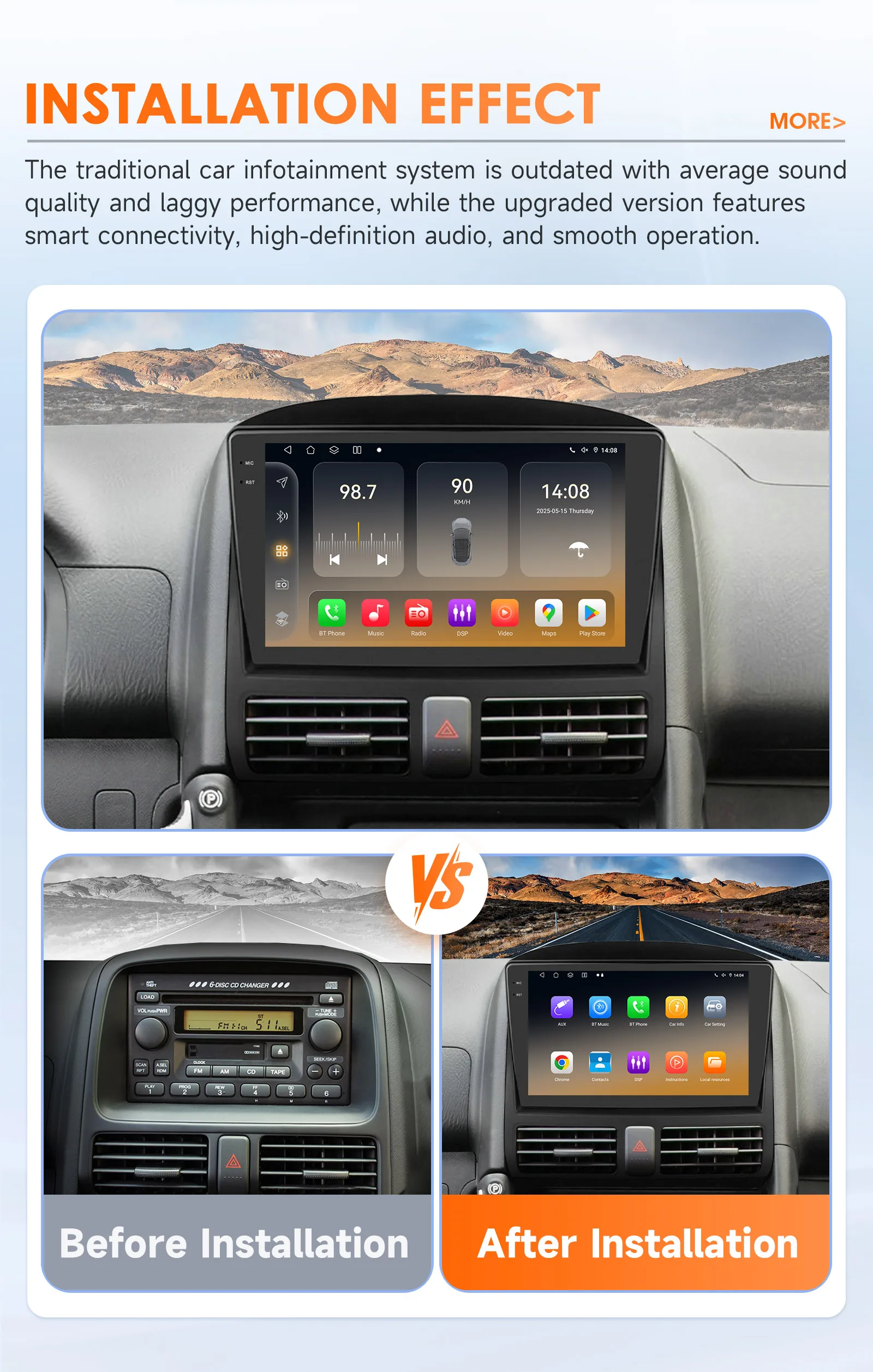 Hizpo 2din Android Auto Radio For Honda CR-V 2 CRV 2002-2006 Car Multimedia 6115 Video Player Carplay GPS 2 Din Stereo Head Unit