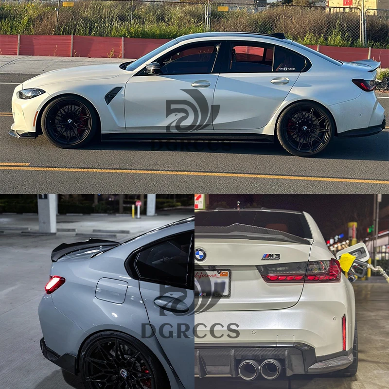 For BMW 3 Series G20 G28&M3 G80 PSM Style Carbon Fiber Rear Spoiler Trunk Wing 2018-2026 Carbon Fiber Glossy Black