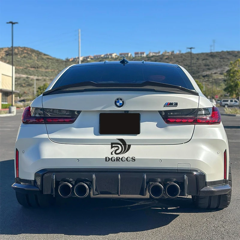 For BMW 3 Series G20 G28&M3 G80 PSM Style Carbon Fiber Rear Spoiler Trunk Wing 2018-2026 Carbon Fiber Glossy Black