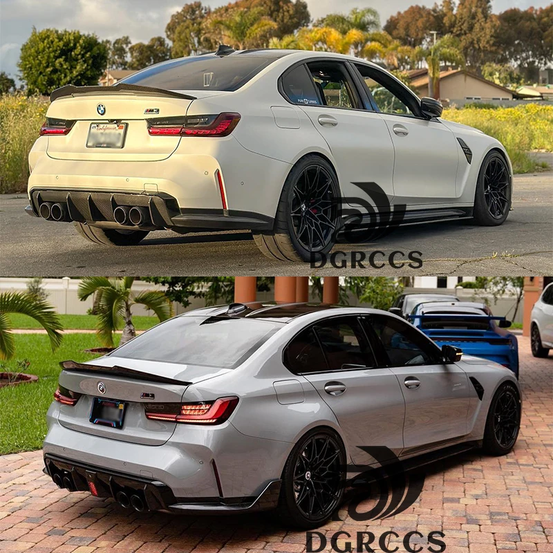 For BMW 3 Series G20 G28&M3 G80 PSM Style Carbon Fiber Rear Spoiler Trunk Wing 2018-2026 Carbon Fiber Glossy Black