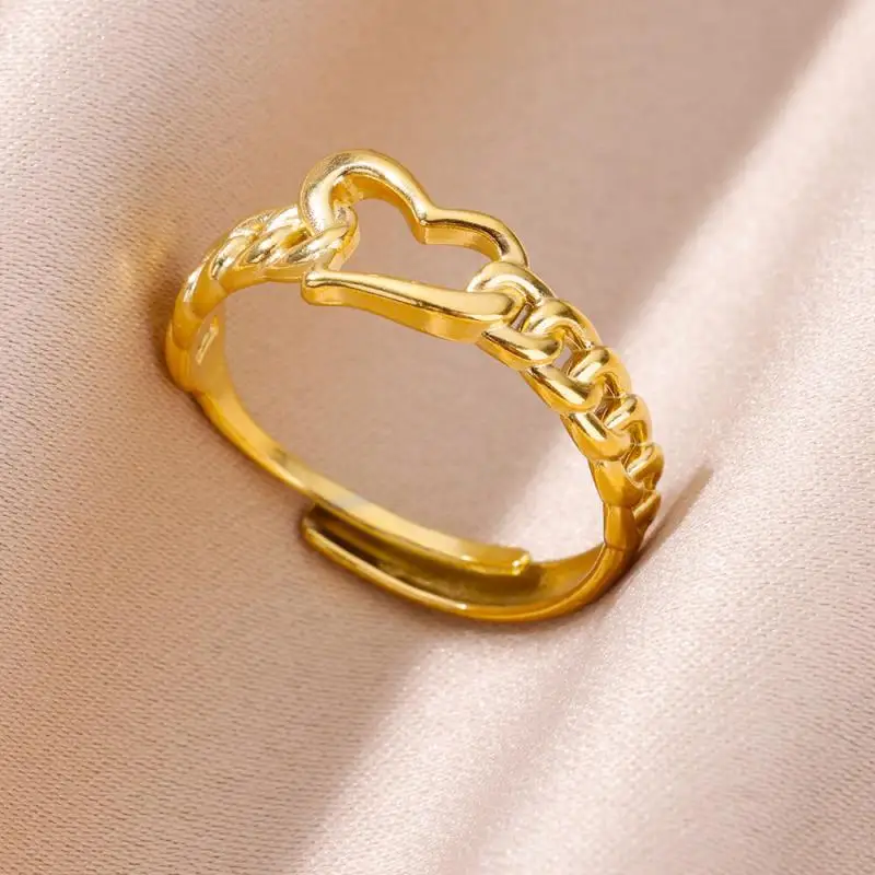 Women Rings Stainless Steel Gold Color Finger Ring for Female Simple Aesthetic Jewelry Accessories Handmade Gifts Anillos Mujer