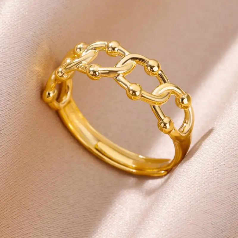 Women Rings Stainless Steel Gold Color Finger Ring for Female Simple Aesthetic Jewelry Accessories Handmade Gifts Anillos Mujer