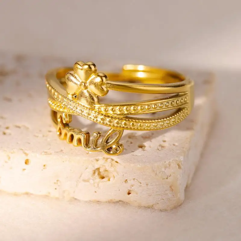 Women Rings Stainless Steel Gold Color Finger Ring for Female Simple Aesthetic Jewelry Accessories Handmade Gifts Anillos Mujer